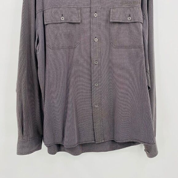 Harley Davidson Size XL Gray Long Sleeve Cotton Motorcycle Button Down Shirt - Picture 3 of 8